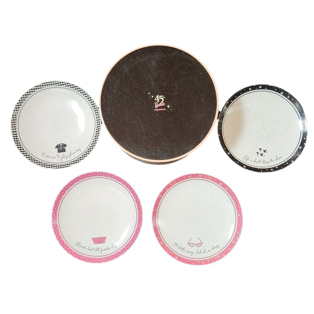 Barbie 45th Anniversary Dessert Plates Set of 4 w/ Box